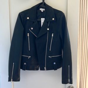 Topshop biker faux leather jacket
